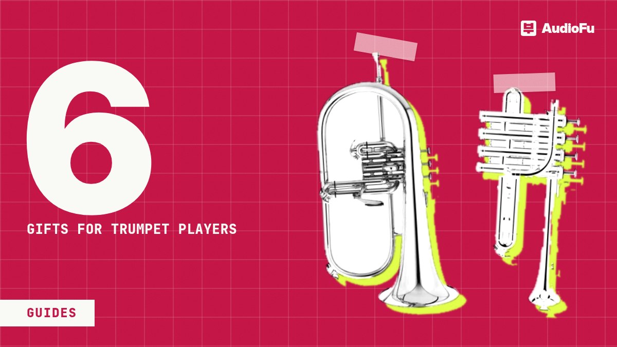Gifts for trumpet players: a flugelhorn, a piccolo, a plastic trumpet for the road