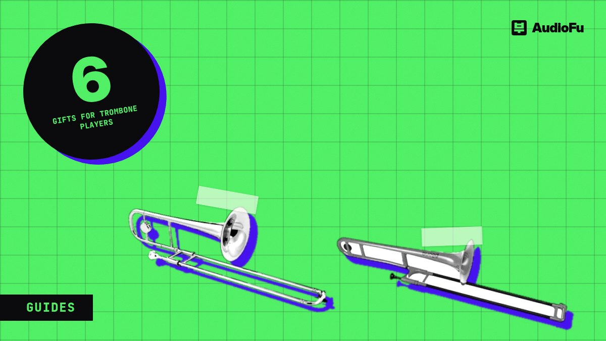 Gifts for trombone players: a plastic pBone, an alto, a valve trombone