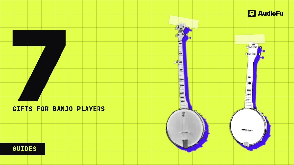 Gifts for banjo players: a banjo uke, a tenor for Irish sessions, a pickup for the stage