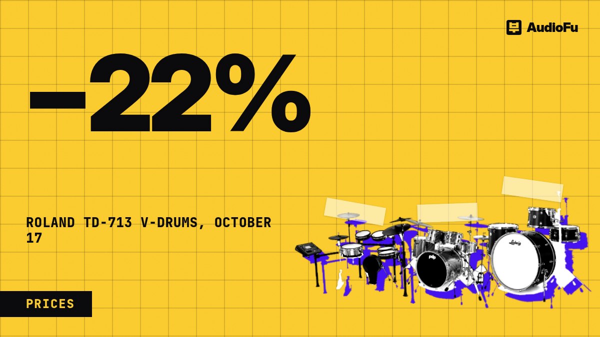 Drum prices in October: Roland TD-713 down $1,457, DW repriced, Zildjian rides up