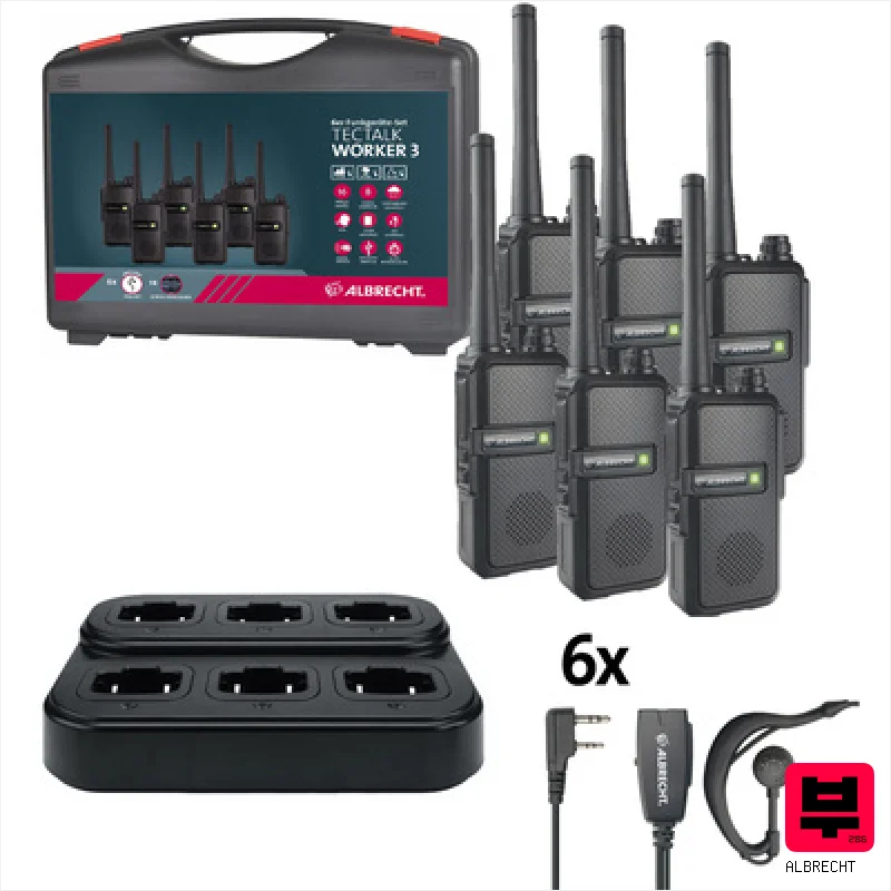 Albrecht Tectalk Worker 3 Case Set 6 - Walkie Talkies