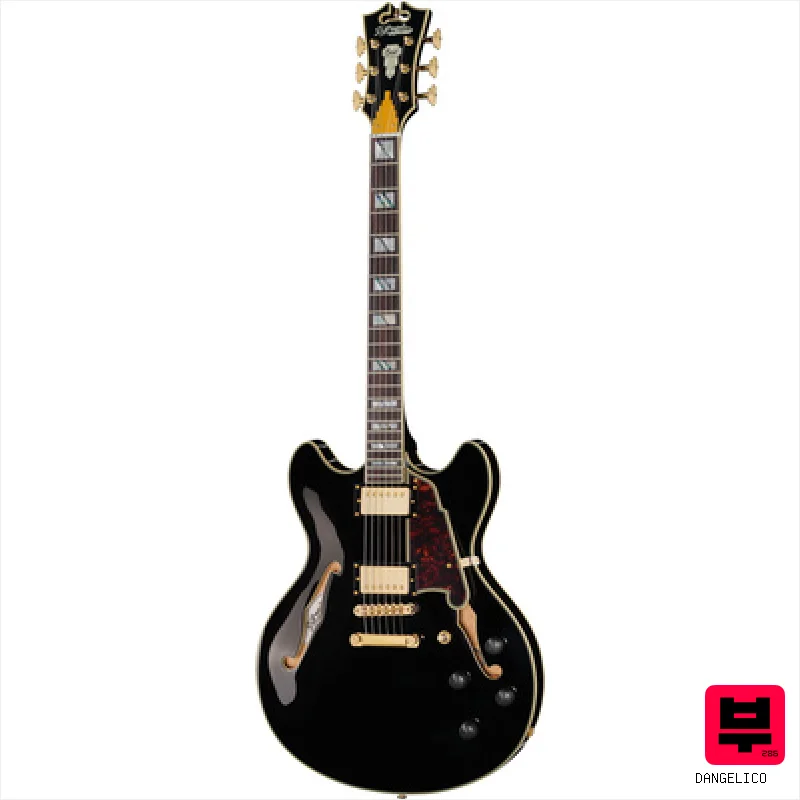 DAngelico Excel DC Solid Black - Double Cut Guitars