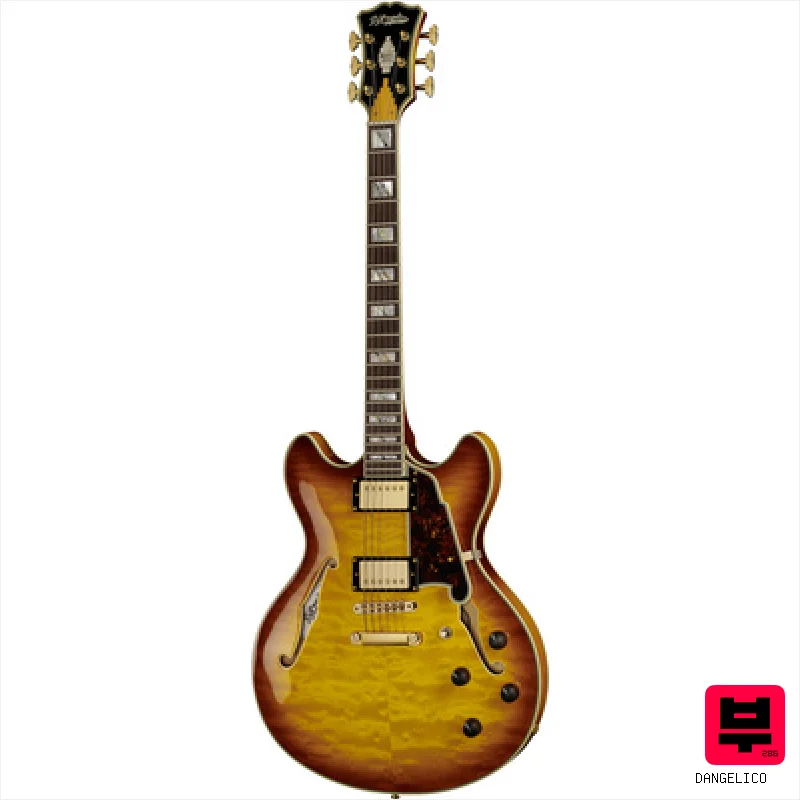 DAngelico Excel DC XT Iced Tea Quilt - Semiacoustic Guitars