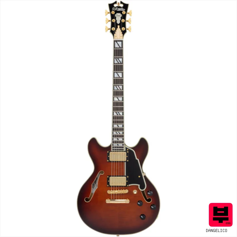 DAngelico Excel Mini DC Amaretto Burst - Semiacoustic Guitars