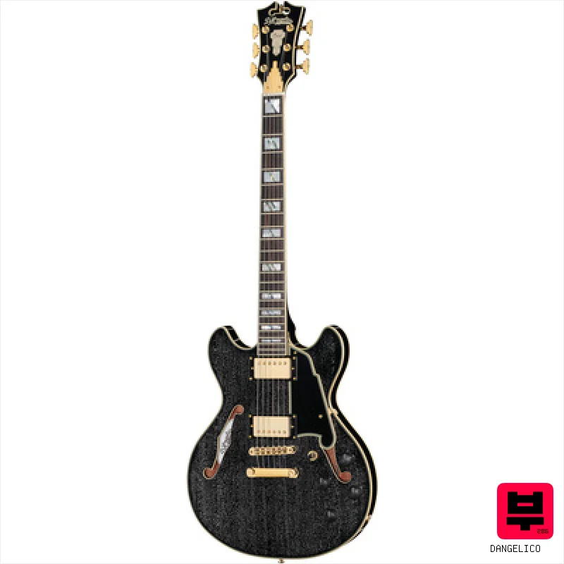 DAngelico Excel Mini DC Black Dog - Semiacoustic Guitars