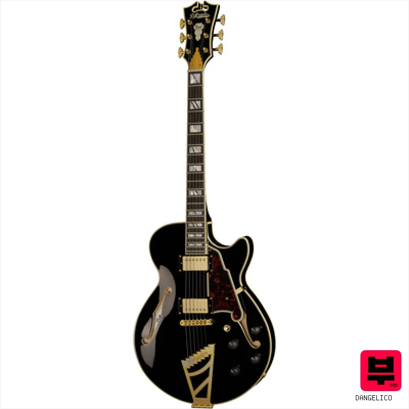 DAngelico Excel SS Solid Black - Semiacoustic Guitars