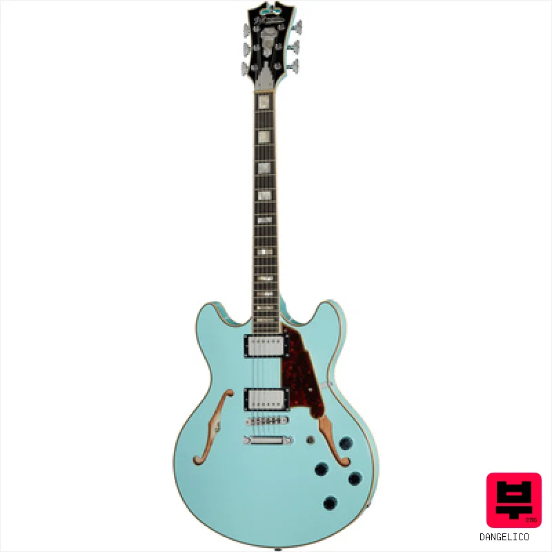 DAngelico Premier DC Sky Blue - Semiacoustic Guitars