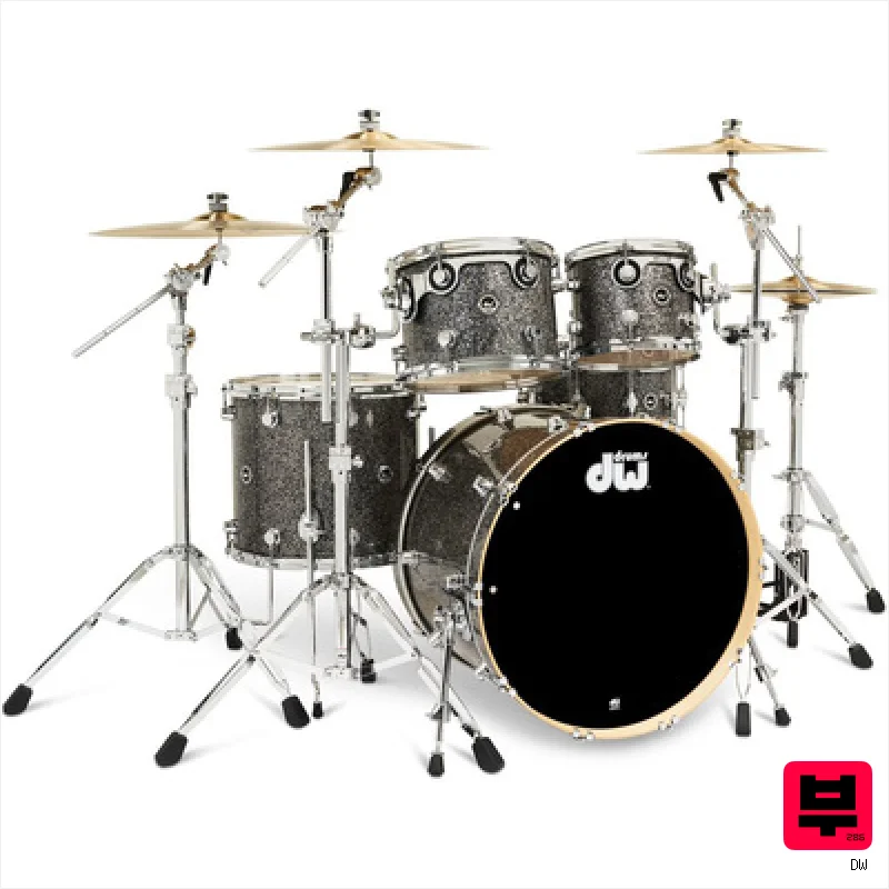 DW DWe E33 Drum Kit Black Galaxy - Professional Music Instrument Photo