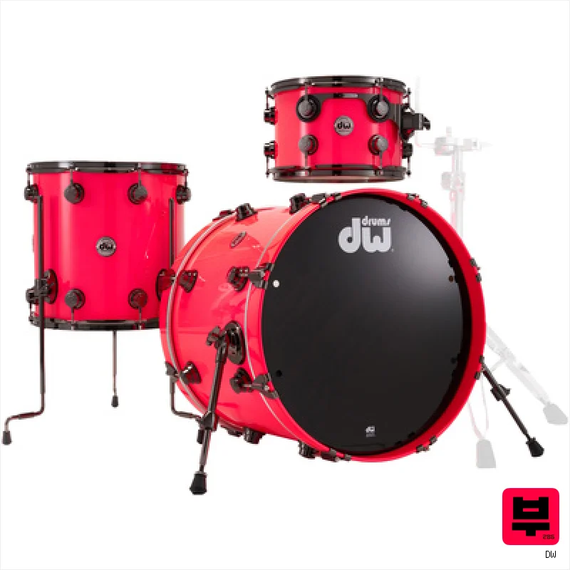 DW Lacquer Custom Neon Hot Pink - Premium Drum Kits