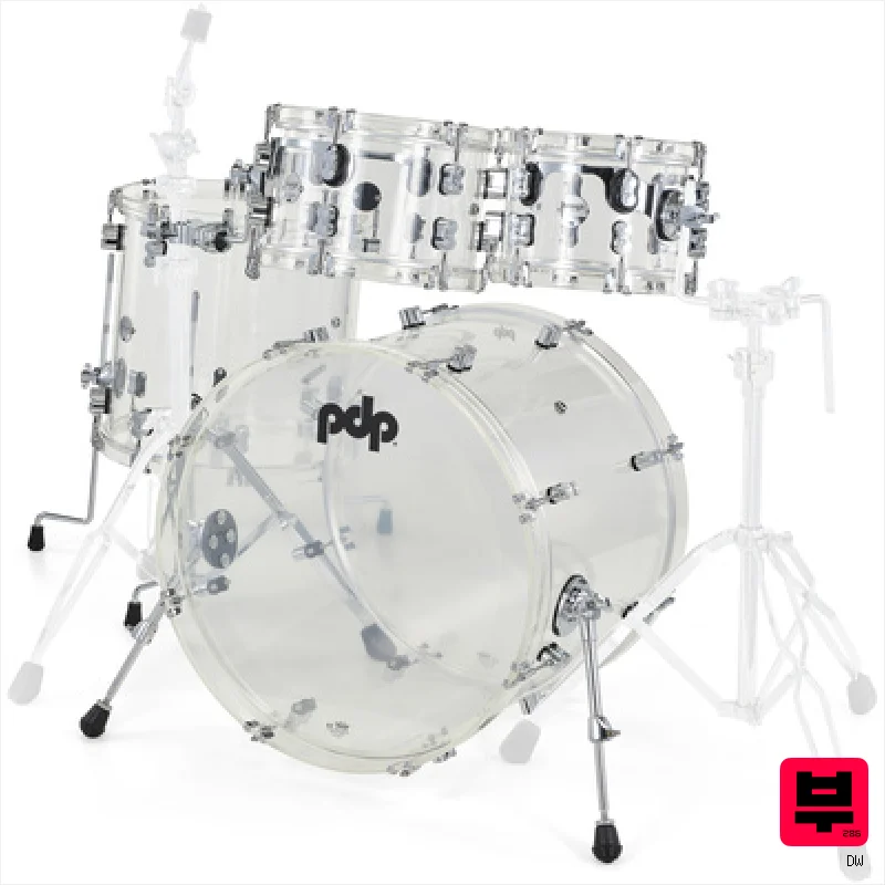 DW PDP Concept Clear Acrylic 4pc - Drum Shell Sets