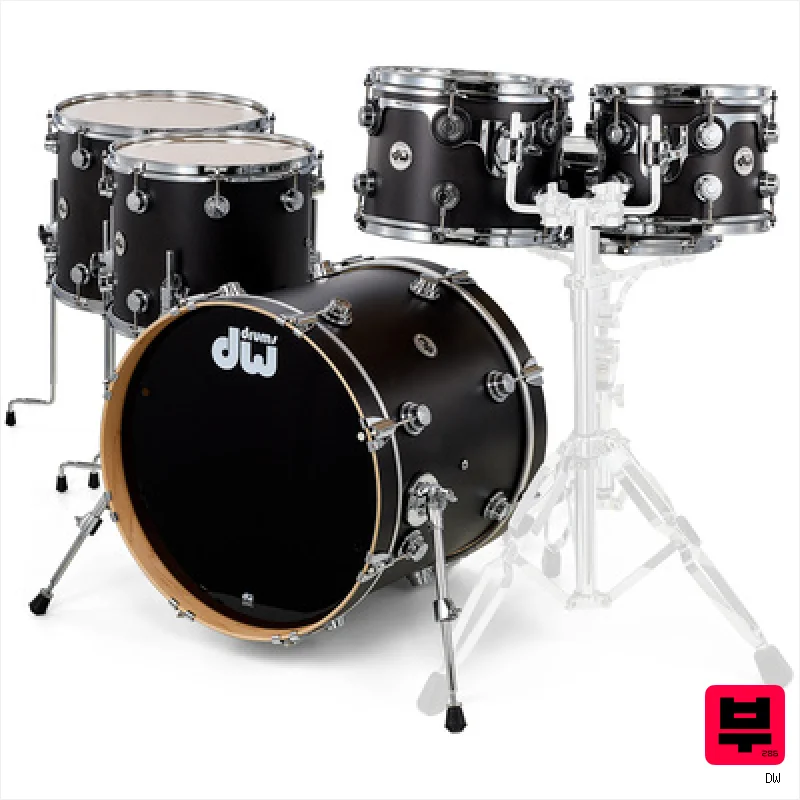 DW Satin Oil New Studio Ebony - Premium Drum Kits