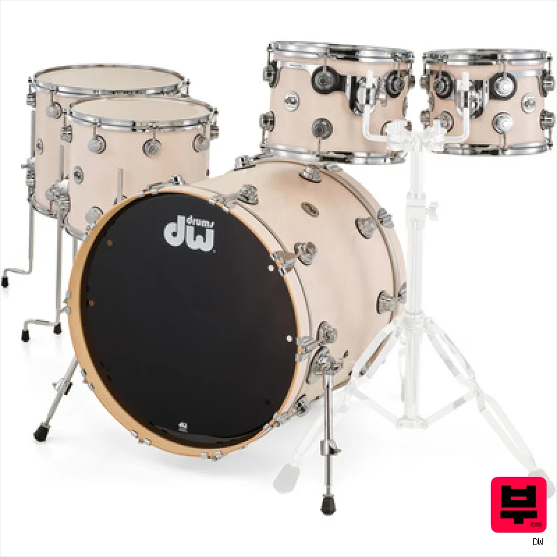 DW Satin Oil White Wash Set CR - Premium Drum Kits