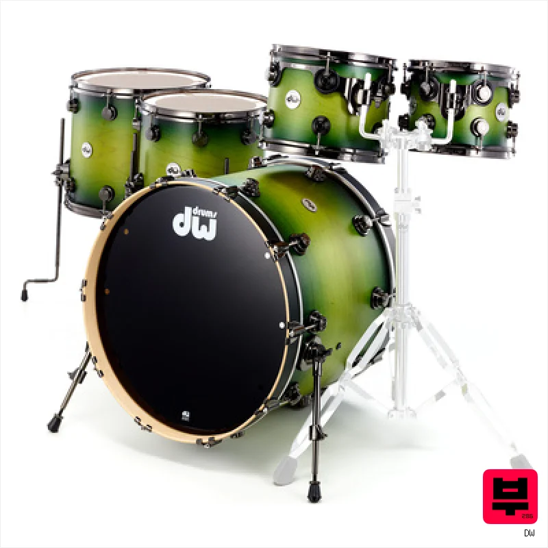 DW Satin Specialty Green Burst - Premium Drum Kits