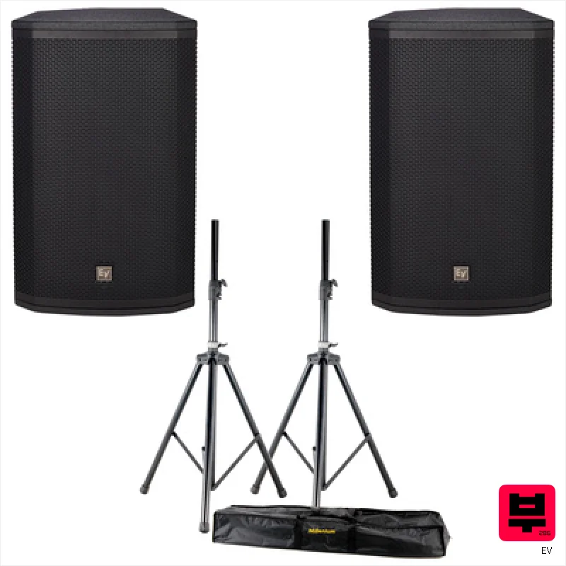 EV ETX-15P Stereo Stand Bundle - Active Full-Range PA Speakers