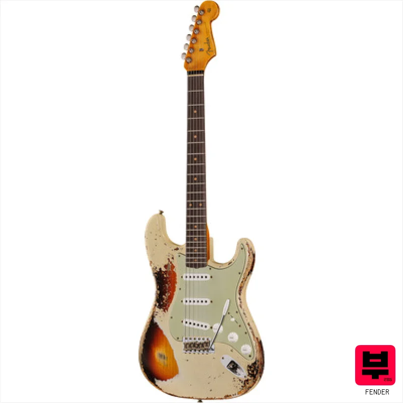 Fender 61 Strat SHR Aged V White 3TSB - Premium Guitars