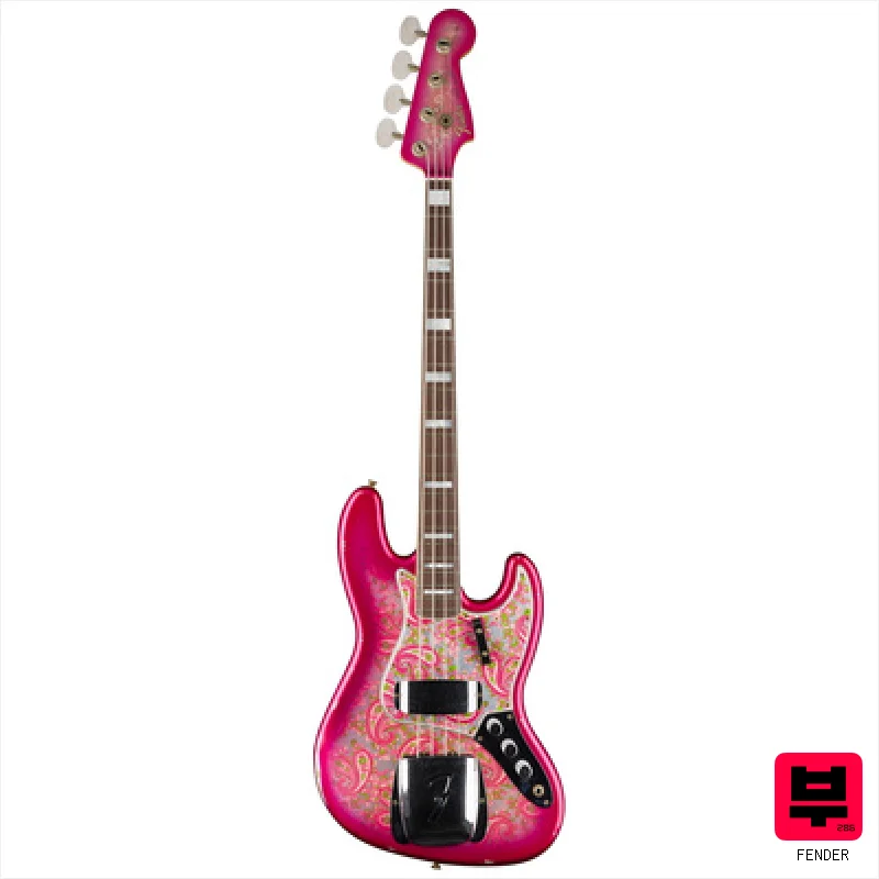 Fender LTD Jazz Bass Rel Pink Paisley - Professional Music Instrument Photo