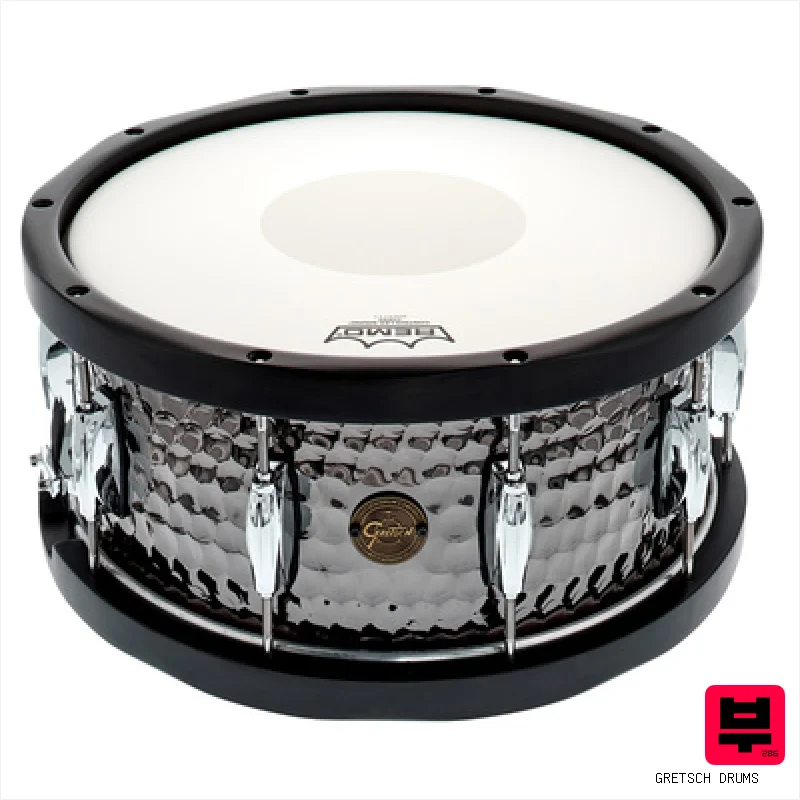 Gretsch Drums 14"x6,5" Black Hammered Sn. WH - 14" Steel Snare Drums