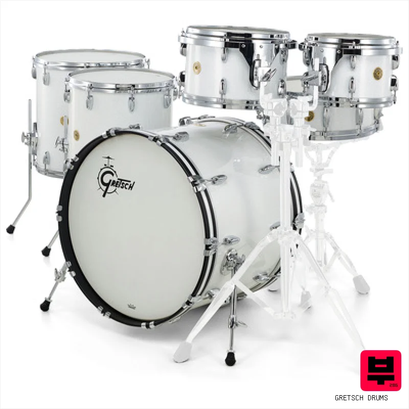 Gretsch Drums US Custom Rock Set White Glass - Premium Drum Kits