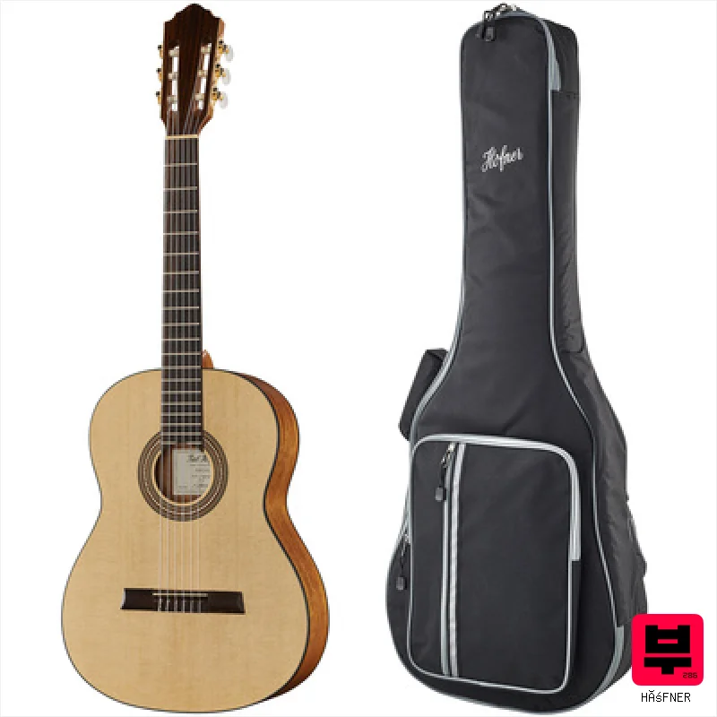 Höfner HF-13-S Bundle w/ GB - 4/4 Size Classical Guitars