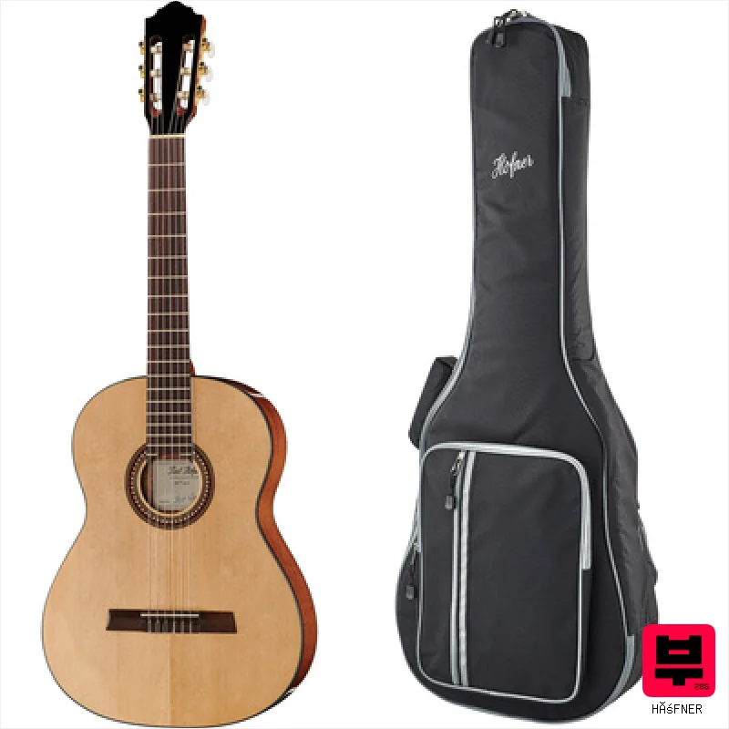 Höfner HF15 Bundle w/ Gig Bag - 4/4 Size Classical Guitars