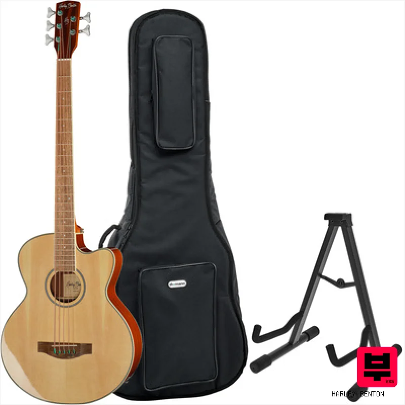 Harley Benton B-35NT Acoustic Bass Bundle - Professional Music Instrument Photo