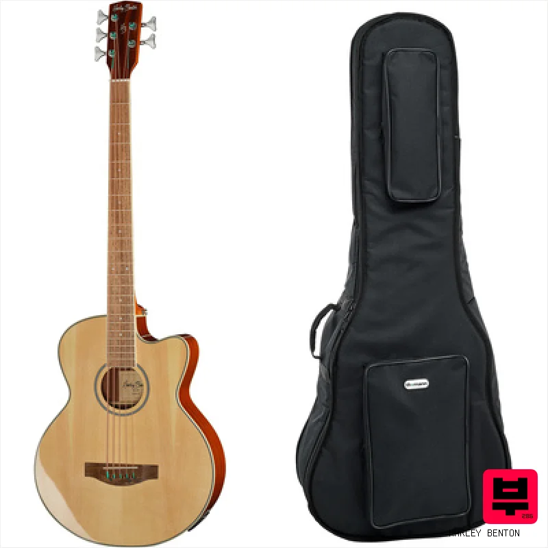 Harley Benton B-35NT Acoustic Bass w/Bag - Professional Music Instrument Photo