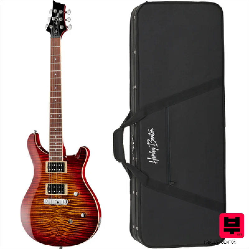 Harley Benton CST-24 Paradise Flame w/Case - ST Style Guitars