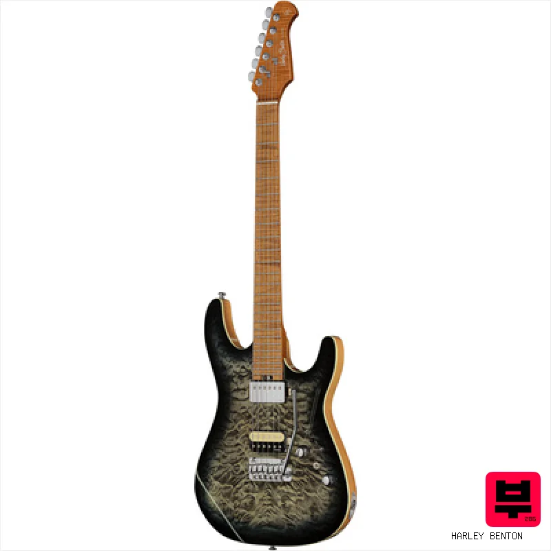 Harley Benton Fusion-IV HH MN QBKB - ST Style Guitars