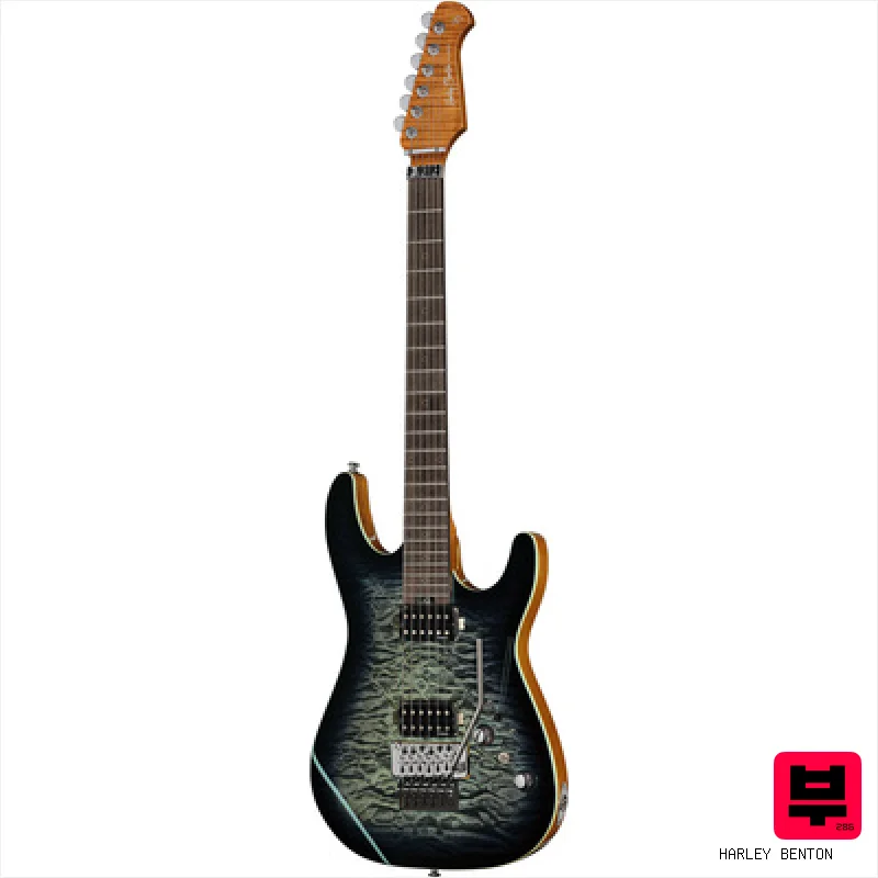 Harley Benton Fusion-IV HH RW FR QBLB - ST Style Guitars