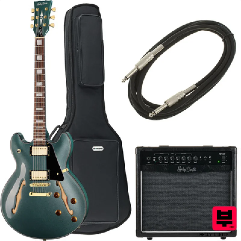 Harley Benton HB-35Plus Gun Metal Blu Set - Electric Guitar Sets