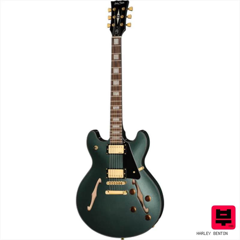 Harley Benton HB-35Plus Gun Metal Blue - Professional Music Instrument Photo