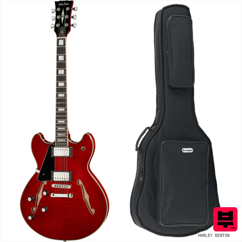 Harley Benton HB-35Plus LH Cherry w/Bag - Professional Music Instrument Photo