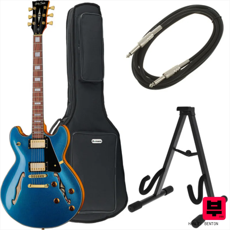 Harley Benton HB-35Plus Metallic Blue Bundle
