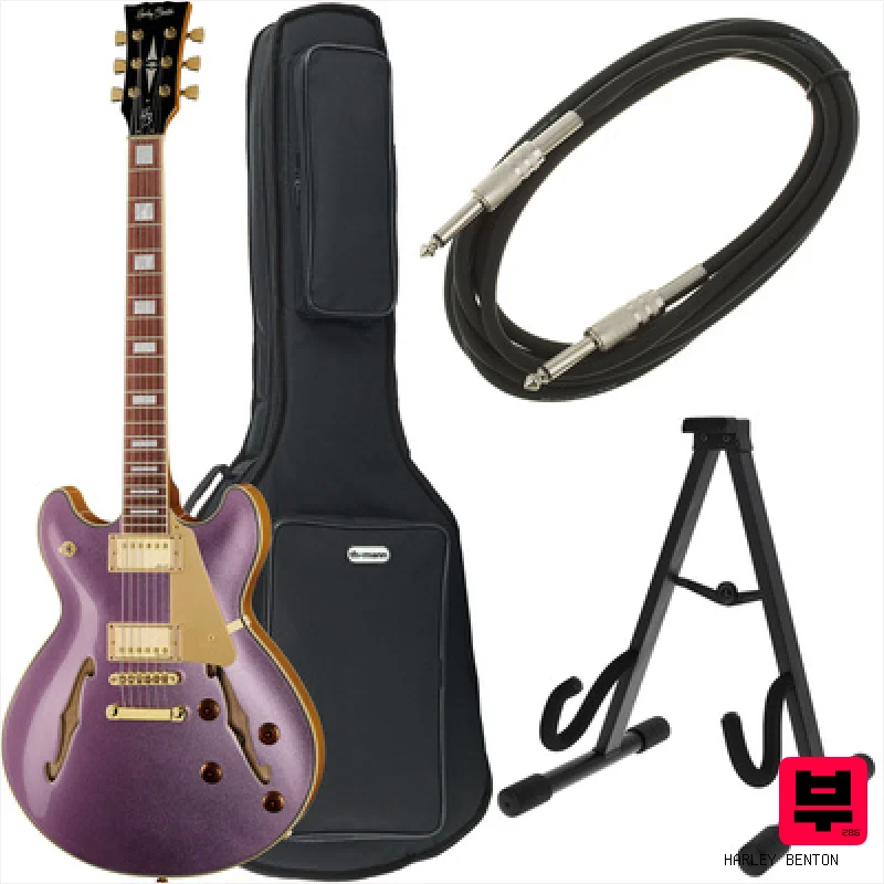 Harley Benton HB-35Plus Metallic Plum Bundle