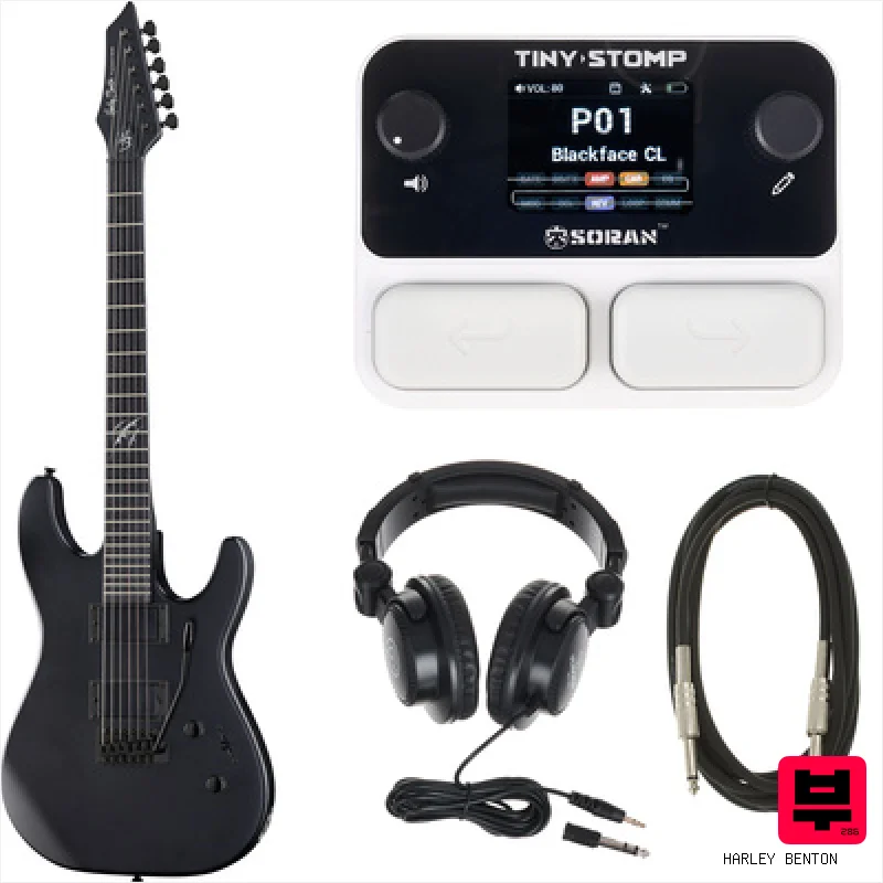Harley Benton HBWY-25 BKS w/Soran Tiny Stomp