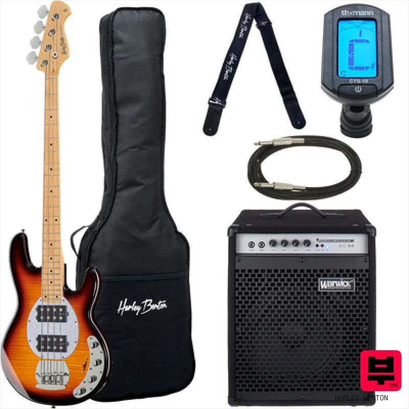 Harley Benton MM-84A SB Deluxe Set w/Warwick - Professional Music Instrument Photo