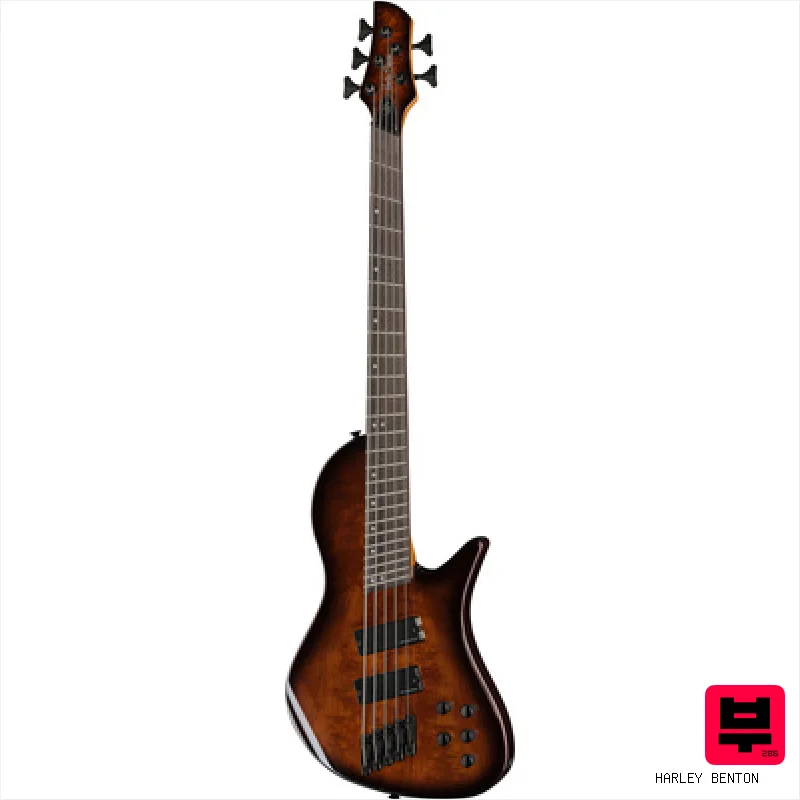 Harley Benton MSB-5 Black Flame Burl - Professional Music Instrument Photo