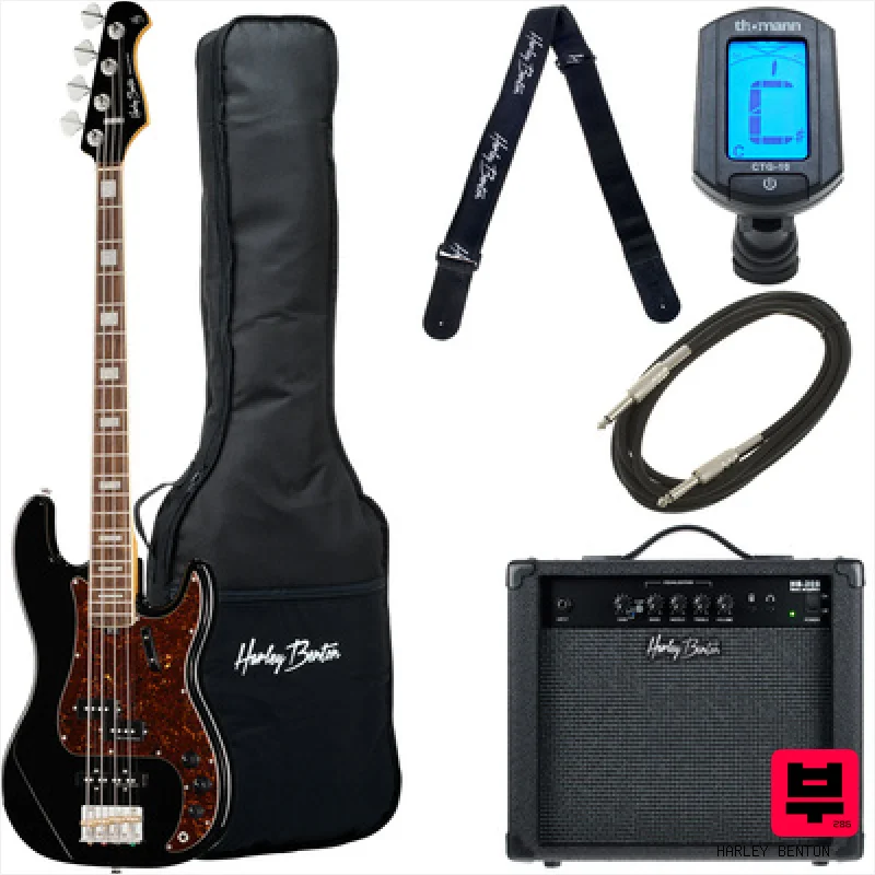 Harley Benton MV-4PJ Black Set - Bass Guitar Sets