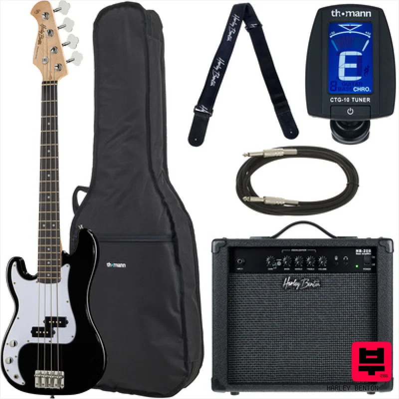 Harley Benton PB-Shorty LH BK Std. Bundle - Professional Music Instrument Photo