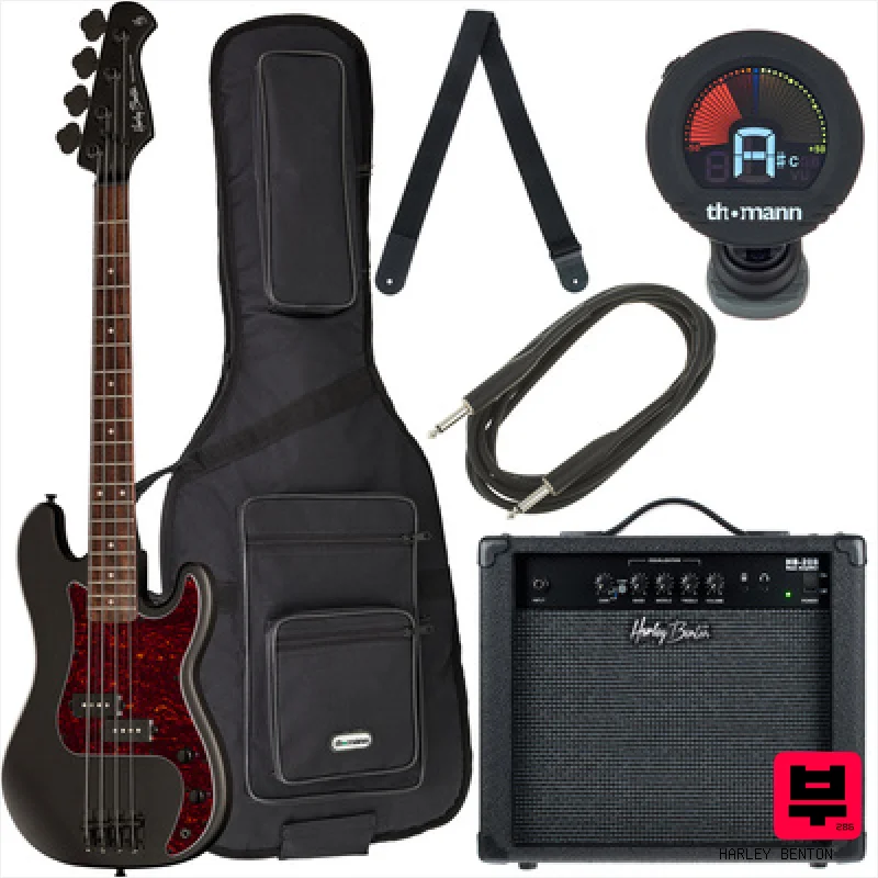 Harley Benton PB-Shorty SBK Standard Bundle - Bass Guitar Sets