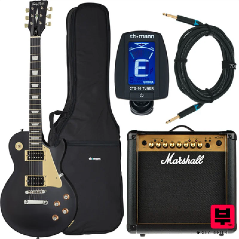 Harley Benton SC-400 SBK Marshall Bundle - Electric Guitar Sets