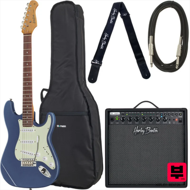 Harley Benton ST-62CC RW L. Pl. Blue Bundle - Professional Music Instrument Photo