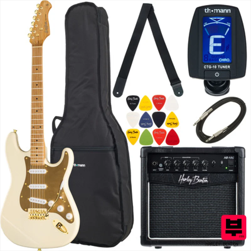 Harley Benton ST-62DLX OW Vintage Bundle - Professional Music Instrument Photo
