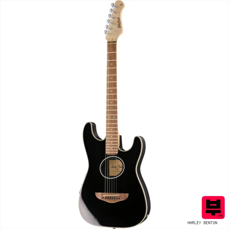 Harley Benton ST-Acoustic Black - Professional Music Instrument Photo