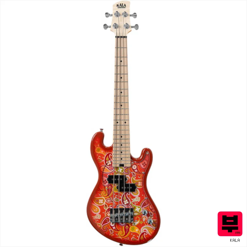Kala U-Bass 4 Fret Paisley Orange - Bass Ukuleles