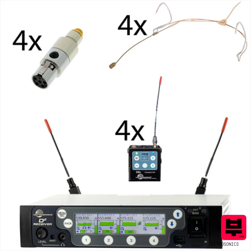 Lectrosonics DSQD 4 Ch DPA Headset Bundle - Professional Music Instrument Photo