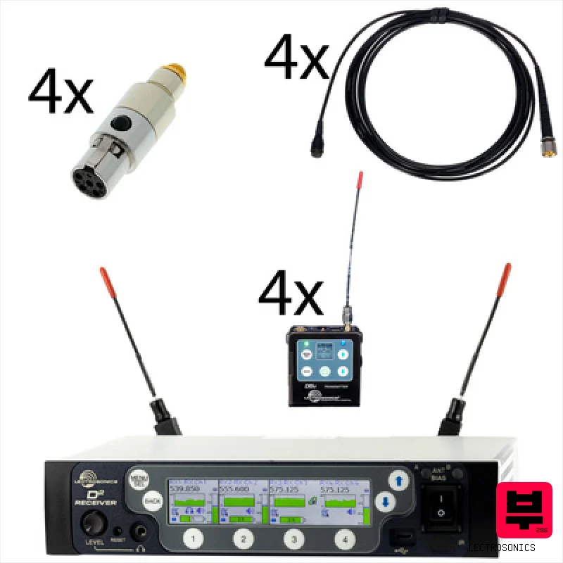 Lectrosonics DSQD 4 Ch DPA Lavalier Bundle - Wireless lavalier microphone systems