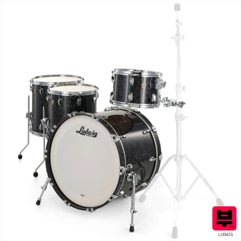 Ludwig Classic Maple 4pcs Ebony Pearl - Drum Shell Sets