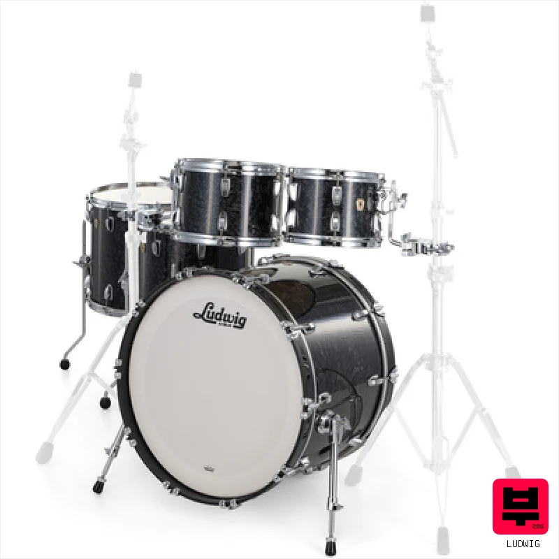 Ludwig Classic Maple 5pcs Ebony Pearl - Premium Drum Kits