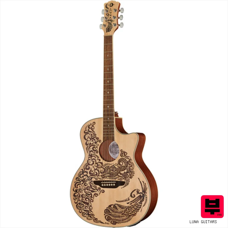 Luna Guitars Henna Paradise A/E Spruce - Folk Acoustic Guitars